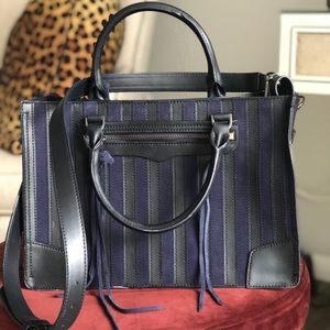 Rebecca Minkoff-Regan Striped Leather Satchel Tote